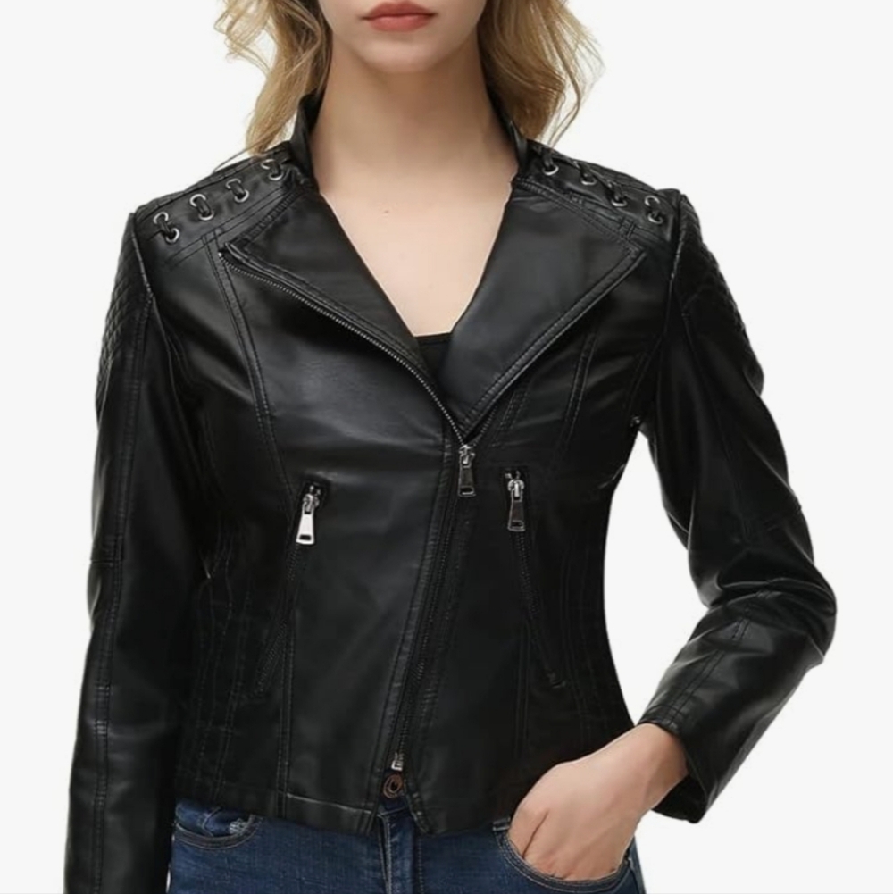Black Faux Leather Jacket